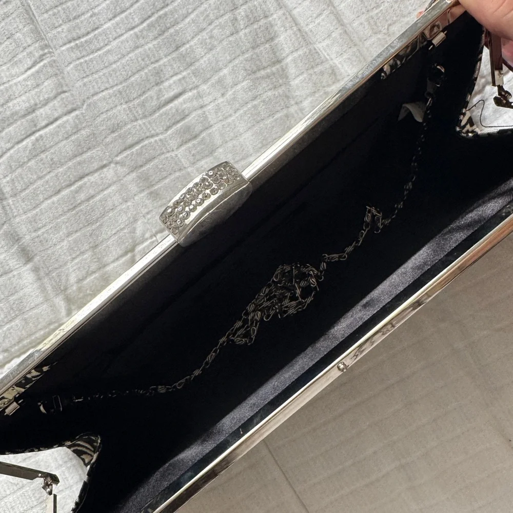 Lulu Townsend black and gold clutch purse - Picture 3 of 6
